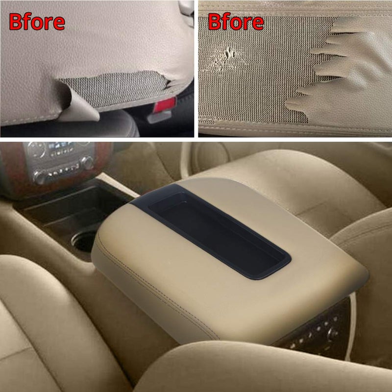VANJING Compatible with Center Console Cover Armrest Chevy GMC Avalanche Silverado Tahoe Suburban Yukon Yukon XL Sierra 2007-2013 Leather Part Only - Image 4